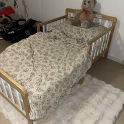 Toddler Bed And Baby Crib With Mattress 