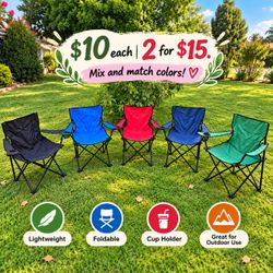Folding Camping Chairs with Cup Holders – Outdoor Portable Chairs