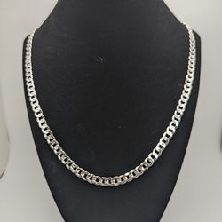 25.45 grams Solid Sterling 925 7mm Curb Chain Necklace