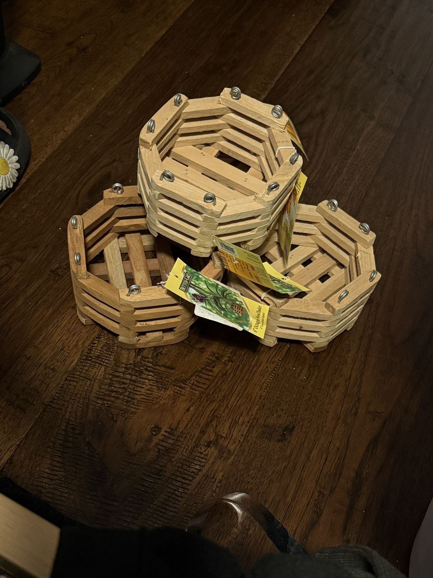 6 in. Octagon Wood Hanging Basket