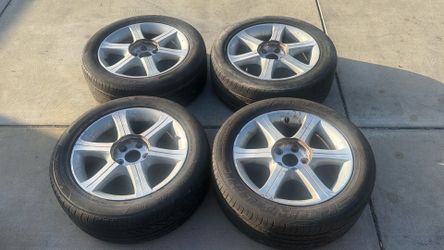 Infiniti or Nissan 17 Inch aluminum wheels with old tires, 5x114.3mm Fits Toyota, Honda and More