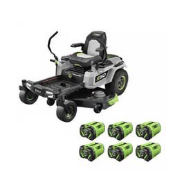 EGO POWER+ Z6 52-in 56-volt Lithium ion Electric Zero-turn riding lawn mower with ( 6 ) 12 Ah Batteries ( Charger Included ) $6000 plus tax at Lowe's 