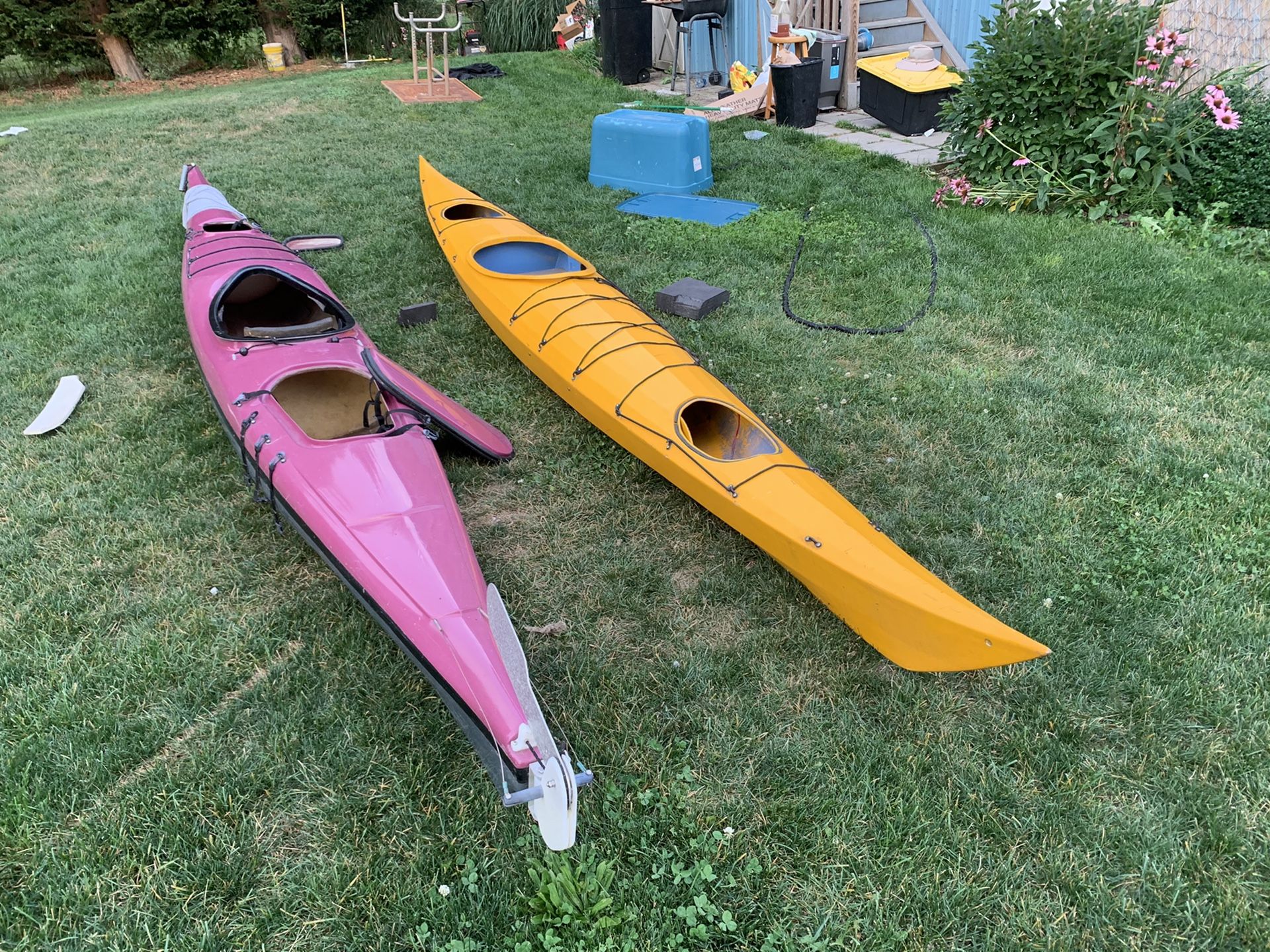 Two fiberglass sea kayaks 18ft $1500 OBO for Sale in Redmond, WA - OfferUp