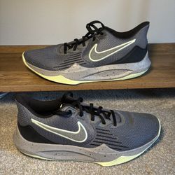 Nike Precision 5 Flyease Men’s 13 Iron Grey Barely Volt Running Shoes Athletic