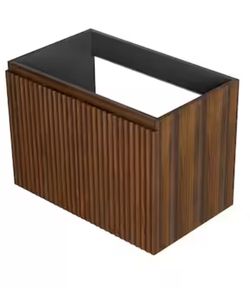 Assembled new 29.13 in. Wall-Mounted Foldable Bath Vanity Cabinet without Top in Walnut with 2 Doors