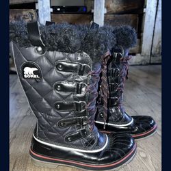 Sorel Women's Size 6 Tofino II Black Faux Fur Cuff Insulated Waterproof Boots