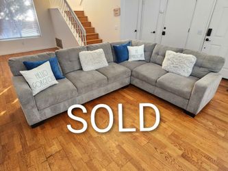 Stylish Light Gray Sectional Like New!