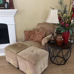 Wingback Chair/Ottoman/ Side Table