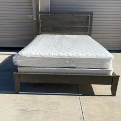 Queen Bed Frame With Mattress 
