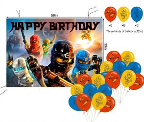 $10 NINJAGO BIRTHDAY BANNER + BALLOONS