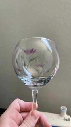 Lennox Floral Crystal Balloon Wine Glasses