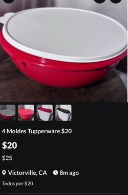 4 Moldes Tupperware $20