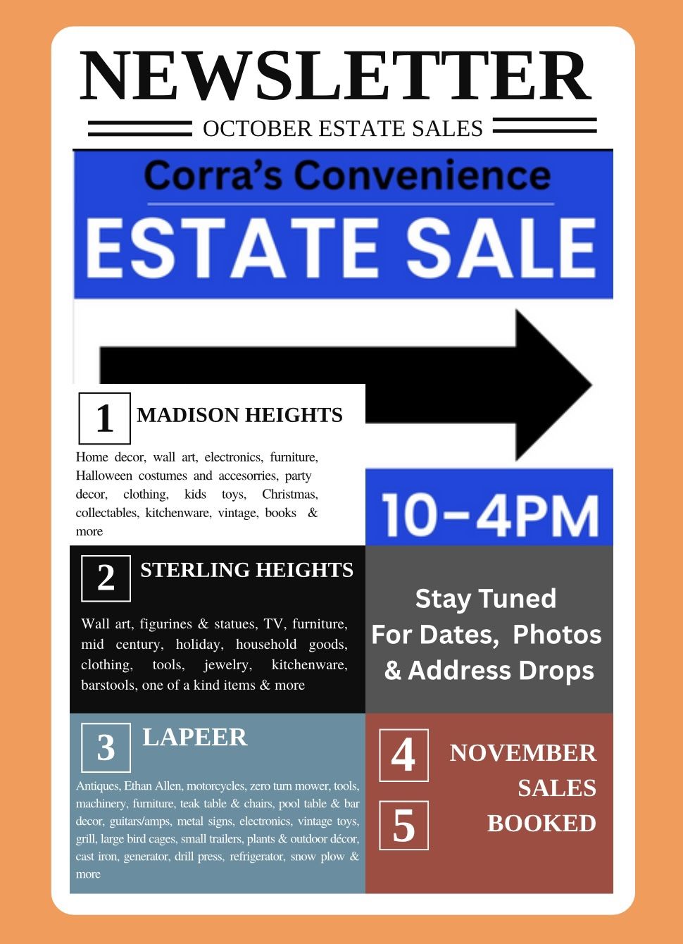 3 FULL ESTATE SALES
