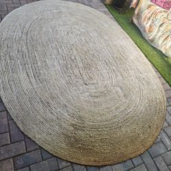 Used, 6x9 Oval Jute Area Rug