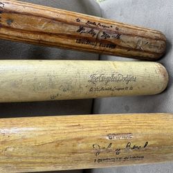 Vintage Mickey Mantle Johnny Bench Steve Sax Dodgers Yankees Reds Wood Bats  MLB