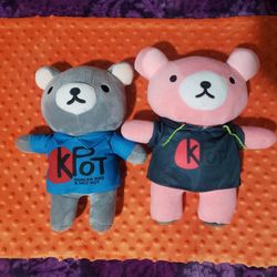 Two KPot Branded 11" Plush Bears From KPot Korean BBQ & Hot Pot!