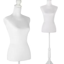 Female Dress Form Pinnable Mannequin Body Torso with Wooden Tripod Base Stand 