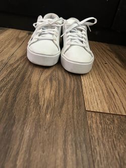 Puma Women's White Sneakers with Green and Gold Accents