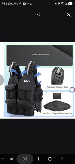 Tydaris Adjustable Weighted Vest 2-18 lbs - Brand New