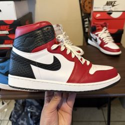 2020 Air Jordan 1 High WMNS Satin Snake Chicago size 12w/10.5m - Used