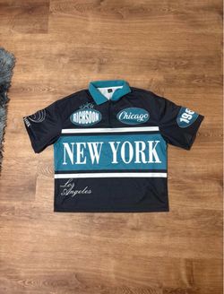 Richsoon New York Graphic Quarter-Zip Jersey Shirt