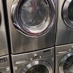 LG Washer And Samsung Gas Dryer Stainless Steel Set For $745