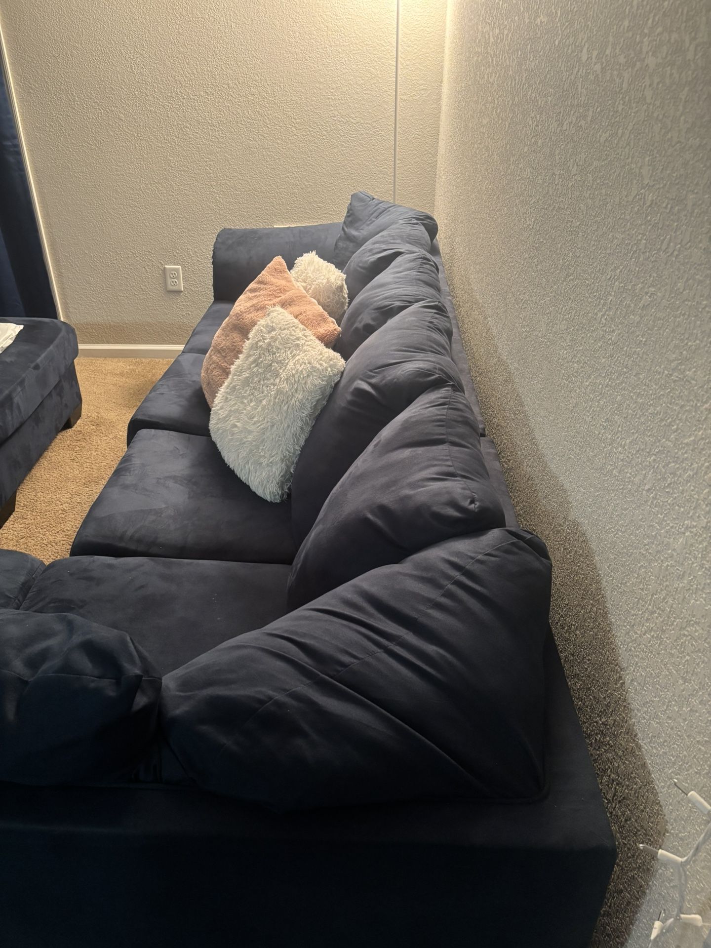 Darcy Cobblestone Chaise Lounge Sectional/Sleeper Sofa