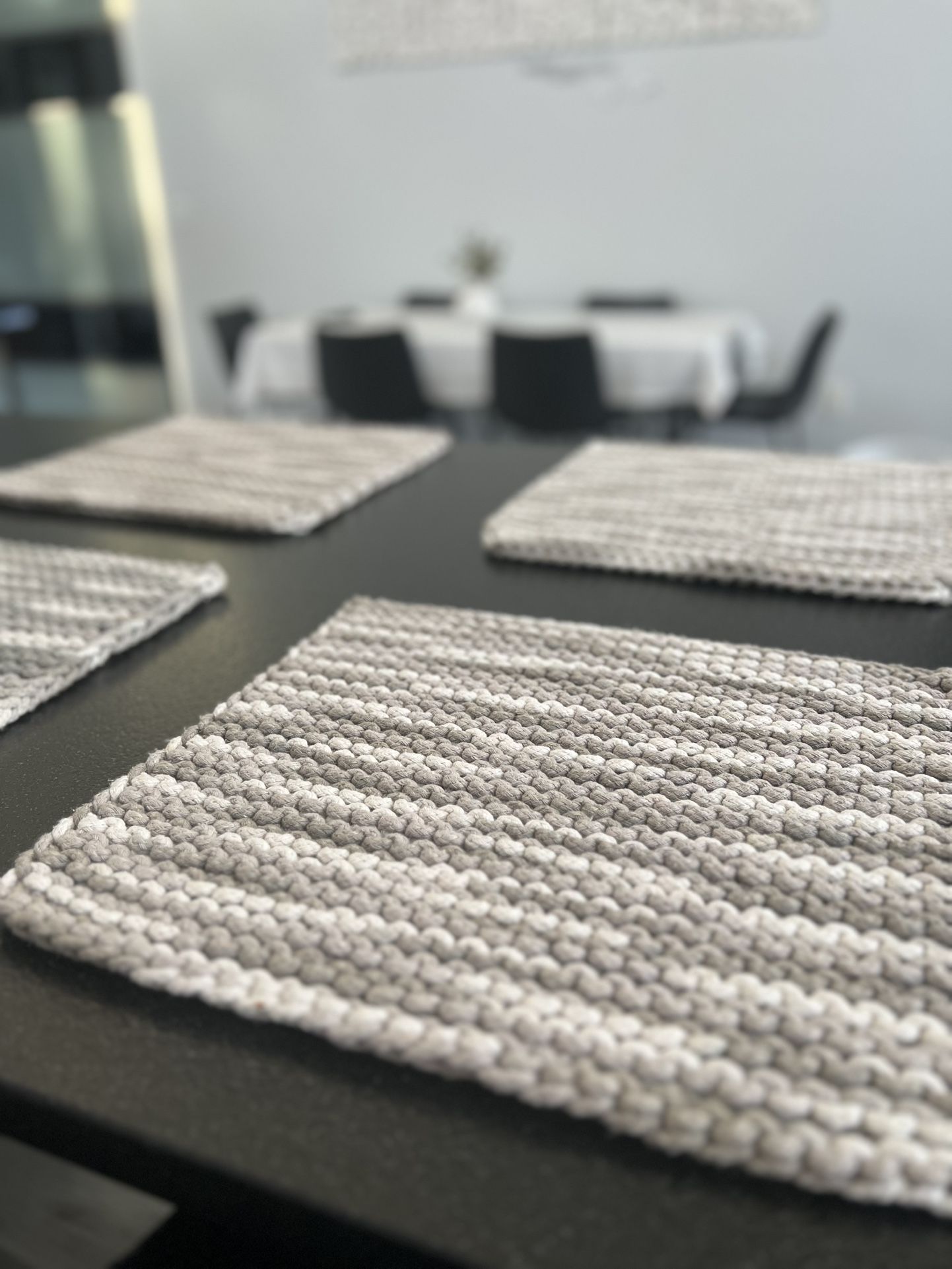 4 Knitted Table Placemats 14x15 Inches