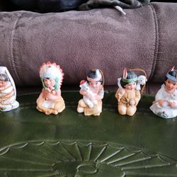 FIVE GREGORY PERILLO VINTAGE CHRISTMAS ORNAMENTS 