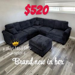 4-Piece Sectional Set LAF Loveseat + RAF Loveseat + Corner Wedge + Cocktail Ottoman