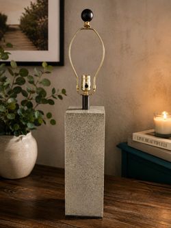 Vintage Concrete & Brass Table Lamp
