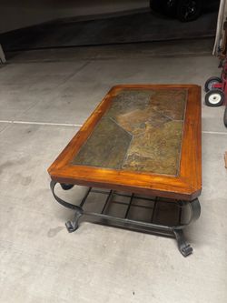 Coffee Table / Slate inlay