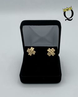Ross-Simos criss cross 14kt stud earrings