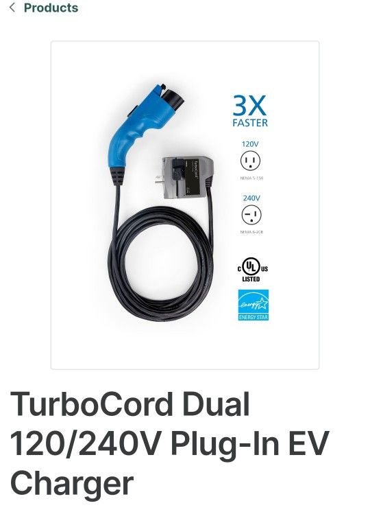 Webasto TurboCord Level 1+2 Dual 120/240V Portable EV Charger Charging