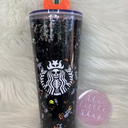 Halloween Starbucks Snow Globe Tumbler