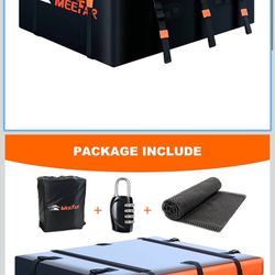MeeFar Rooftop Cargo Carrier Car Roof Bag 21 Cubic Feet 100% Waterproof Car Top Carrier, Fits All Vehicle with/Without Rack,Include Anti-Slip Mat,10 R
