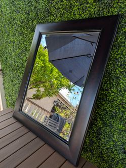 Mirror 36" x 30" espresso bronze frame vanity