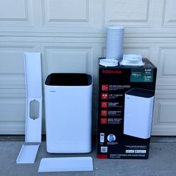 Toshiba 8,000 (DOE) BTU Portable AC Cools 350 sq. ft. with Dehumidifier and Remote Control in White