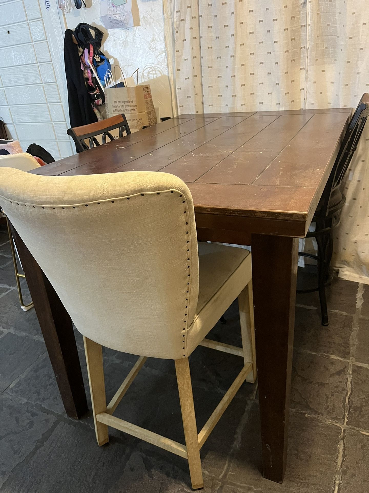 Tall Wood Dinner Table