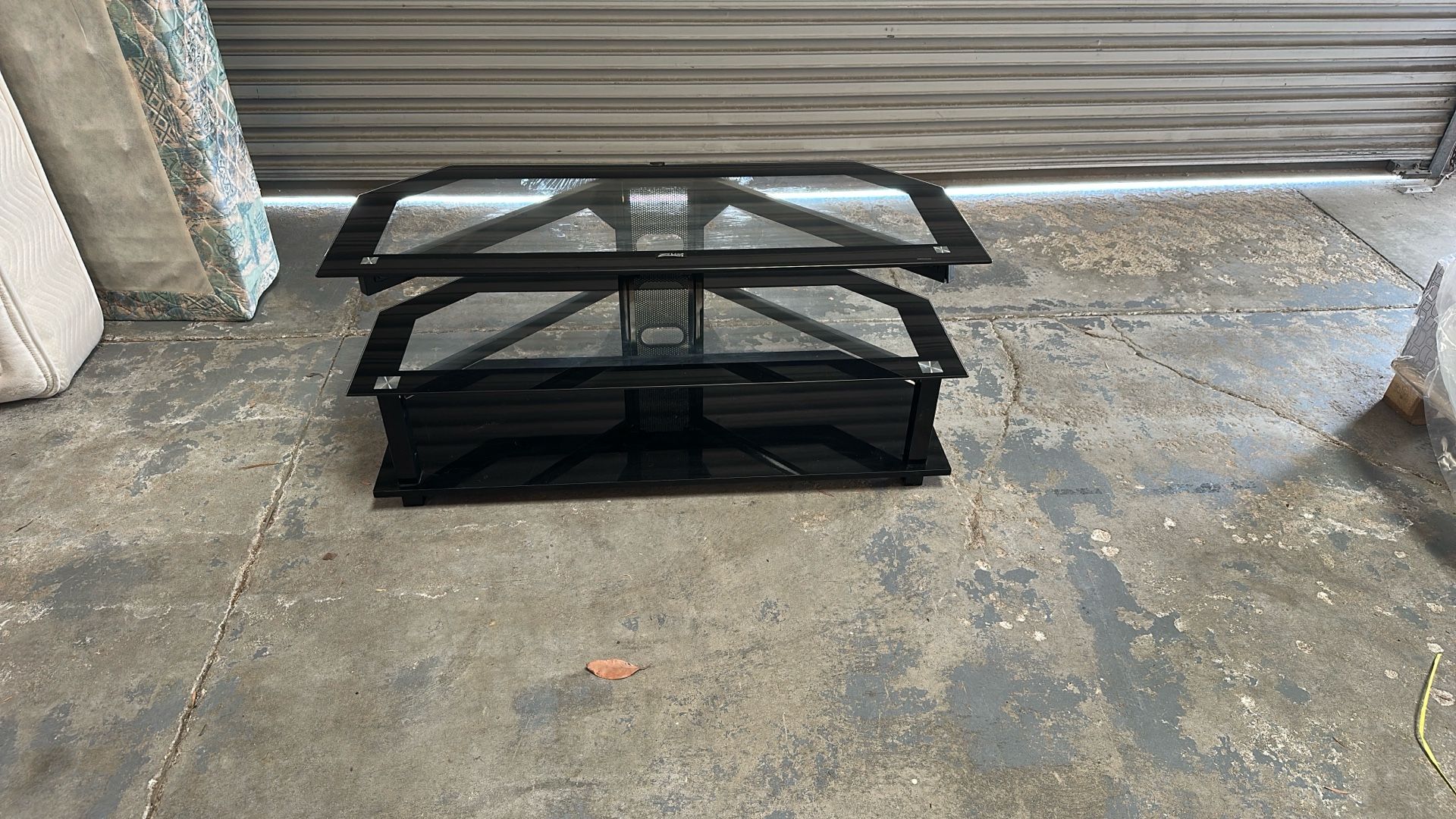 Z-Line Design Tempered Glass Black TV Stand