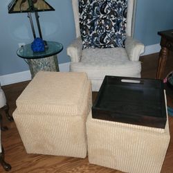 2 Available Rolling Storage Ottomans 