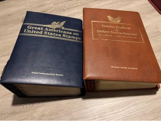 Great Americans On United States Stamps + Golden Replicas Of United States Stamps.