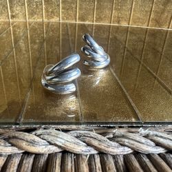 VTG Old Pond Western Sterling Silver 925 Art Deco Post Earrings