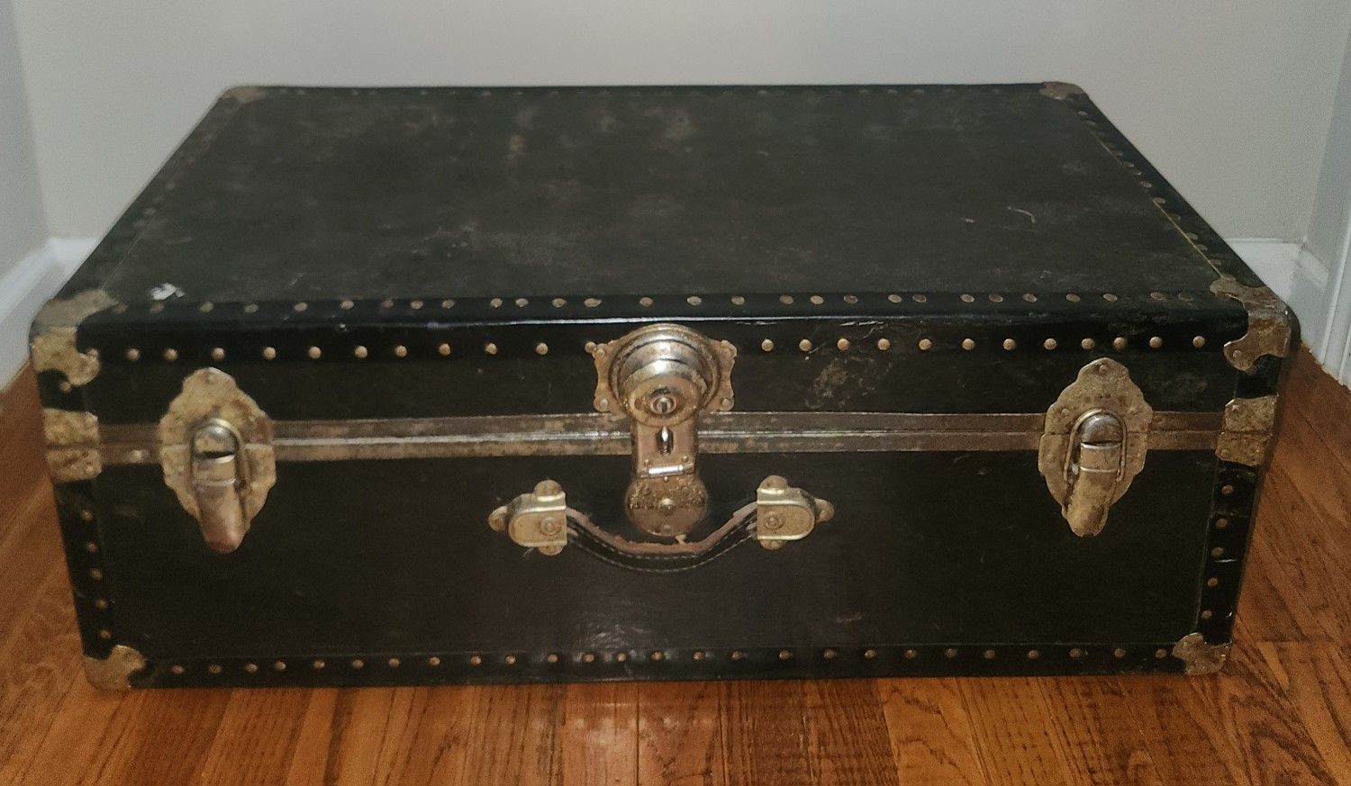 Vintage Black Storage Trunk