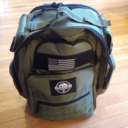 Dad Diaper Bag Backpack Waterproof Military Diaper Backpack for Men w/Insulated Compartment (Green)