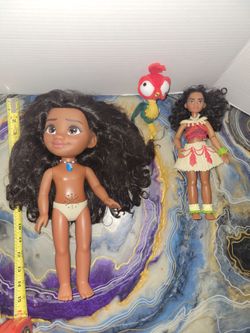 Talking Moana, rare plush heihei, & barbie size ceremonial moana