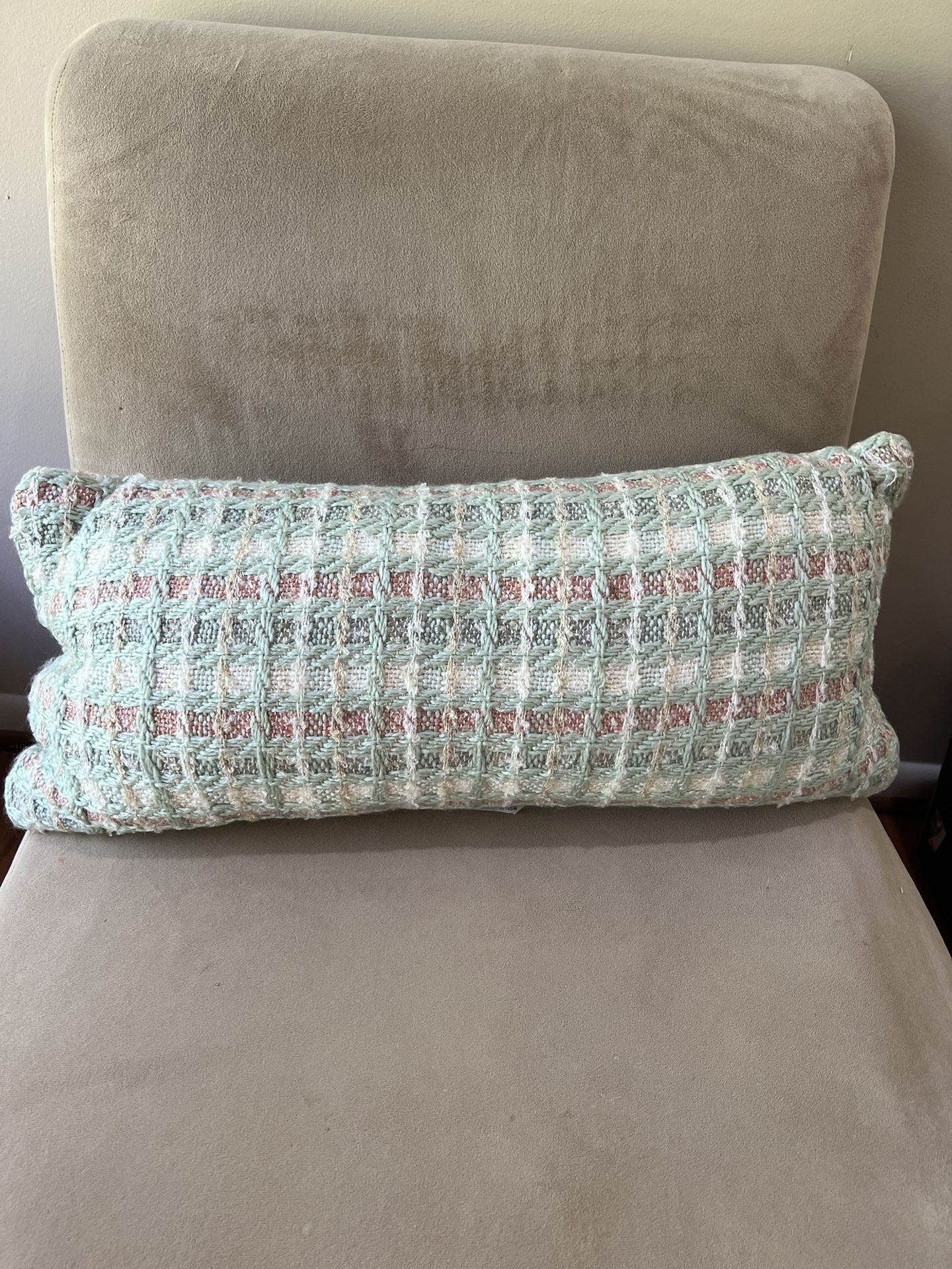 2 Threshold Light Green/Pink Decorative Pillow - 12” x 24”