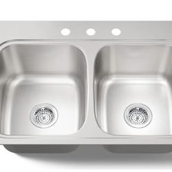 Kohler Verse 33" Double Basin Drop In Stainless Steel Kitchen Sink