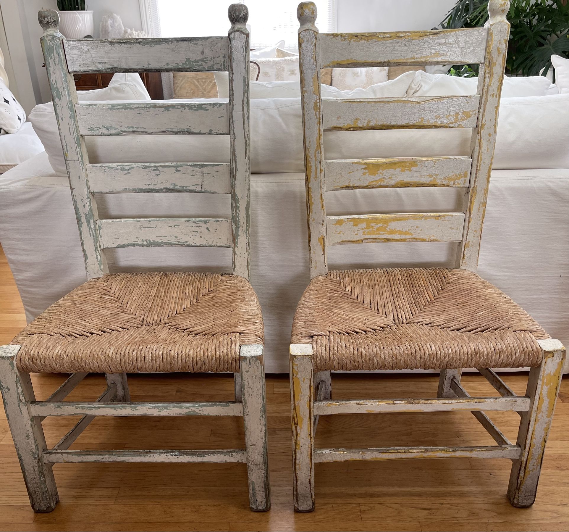 Two Wooden Cane Chairs