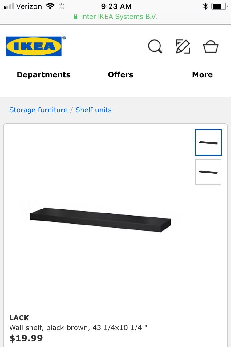 Ikea LACK Wall shelf, blackbrown, 43 1/4x10 1/4 "—10 Each, We Have 4